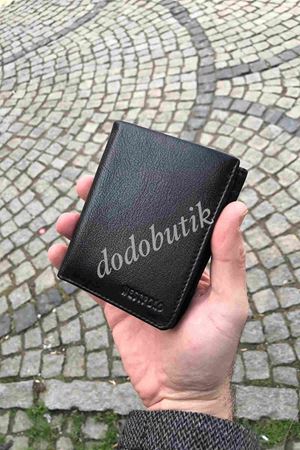 Siyah Hakiki Deri Tarz Cüzdan 1108