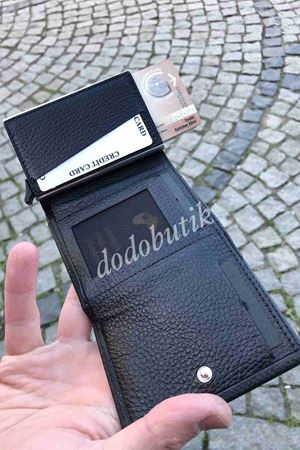 Hakiki Deri Siyah Akıllı Cüzdan WP5550