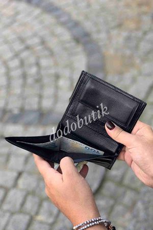 Siyah Hakiki Deri Tarz Cüzdan 1143
