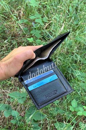 Siyah Hakiki Deri Tarz Cüzdan 1142