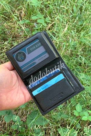 Siyah Hakiki Deri Tarz Cüzdan 1142