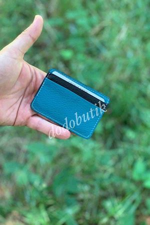 Siyah-Turkuaz Hakiki Deri Tarz Cüzdan 595 