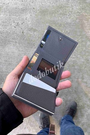Hakiki Deri Gri Akıllı Cüzdan WP5550