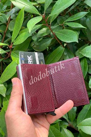 Hakiki Deri Bordo Akıllı Cüzdan 5540  