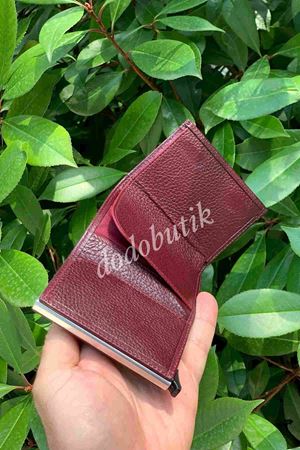 Hakiki Deri Bordo Akıllı Cüzdan 5540  