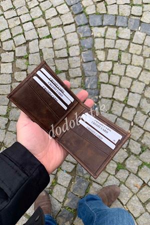 Kahverengi Hakiki Deri Tarz Cüzdan 595C