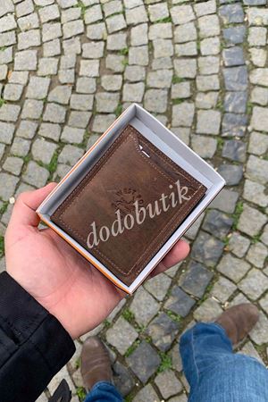 Kahverengi Hakiki Deri Tarz Cüzdan 595C