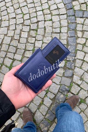 Lacivert Hakiki Deri Tarz Cüzdan 595C 