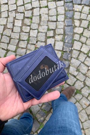 Lacivert Hakiki Deri Tarz Cüzdan 595C 