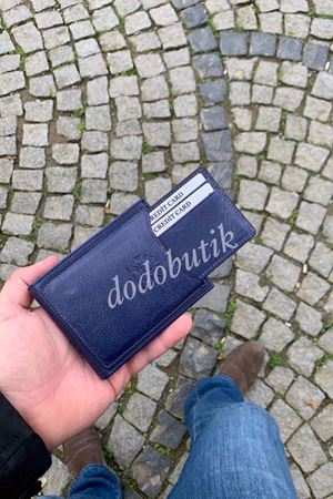 Lacivert Hakiki Deri Tarz Cüzdan 595C 