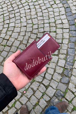 Bordo Hakiki Deri Tarz Cüzdan 595C