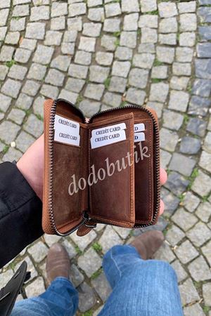 Eskitme Taba Hakiki Deri Tarz Cüzdan 1695c