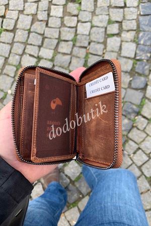 Eskitme Taba Hakiki Deri Tarz Cüzdan 1695c