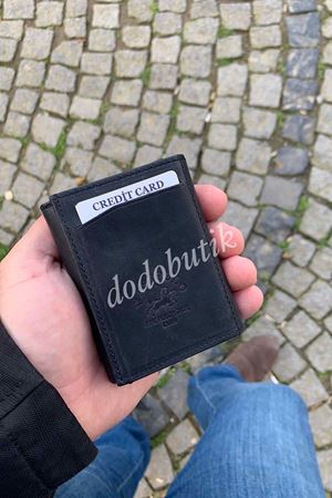 Natural Deri Siyah Akıllı Cüzdan DD5550C