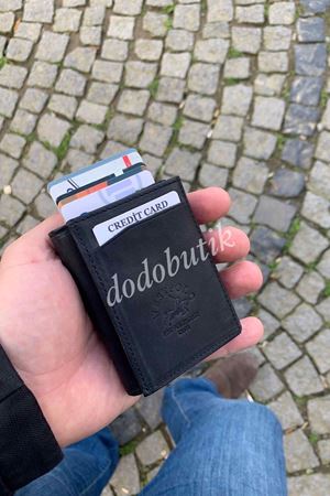 Natural Deri Siyah Akıllı Cüzdan DD5550C