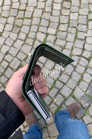 Eskitme Deri Koyu Yeşil Akıllı Cüzdan DD5550C