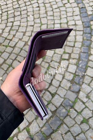 Eskitme Deri Mor Akıllı Cüzdan 5550C