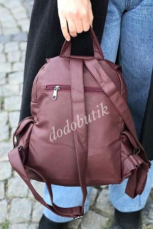 Bordo Yıkama Deri Sırt Çantası M-510