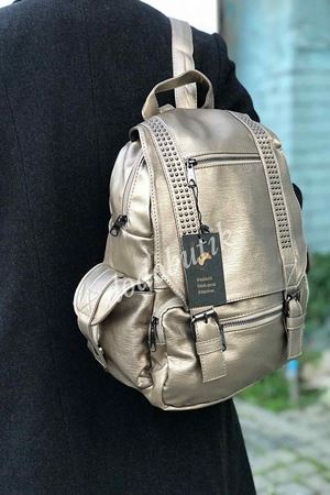 Gold Yıkama Deri Sırt Çantası M-510 