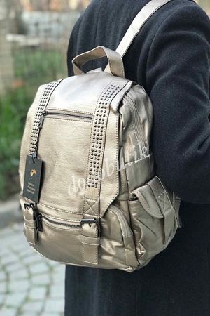 Gold Yıkama Deri Sırt Çantası M-510 
