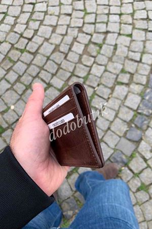 Kahverengi Crazy Deri Tarz Cüzdan 762  