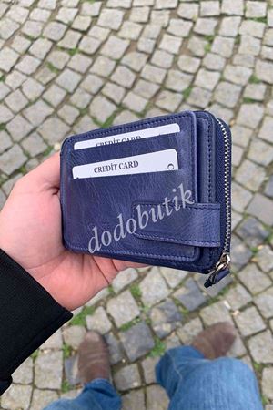 Crazy Deri Lacivert Cüzdan 1597  