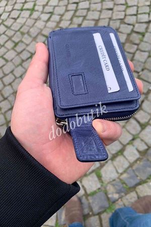 Crazy Deri Lacivert Cüzdan 1597  