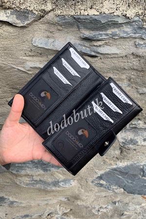 Bayan Siyah Hakiki Deri Cüzdan 444