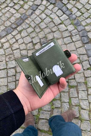 Yeşil Crazy Deri Tarz Cüzdan 781 