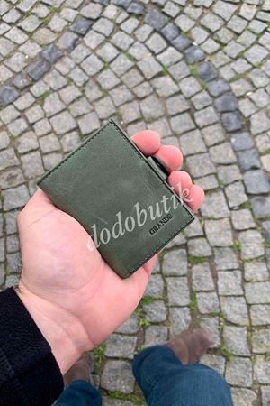 Yeşil Crazy Deri Tarz Cüzdan 781 