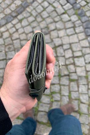 Yeşil Crazy Deri Tarz Cüzdan 781 