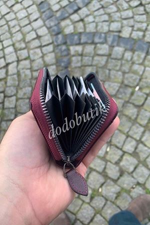 Bordo Hakiki Deri Kartlık DDA333  