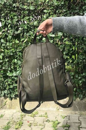 Yıkanmış Deri Yeşil Sırt Çantası M-501