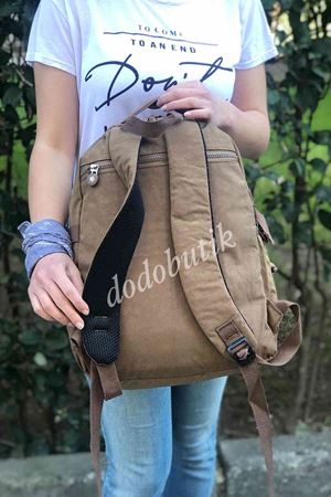 Suya Dayanıklı Sırt Çantası Taba - 12C