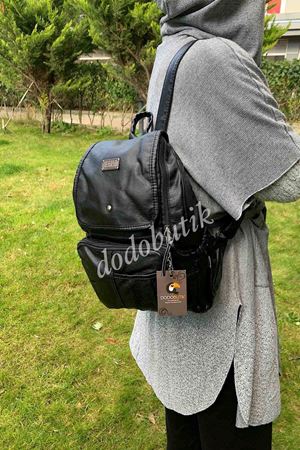 Yıkama Deri  Sırt Çantası 17B