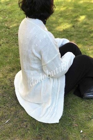 Saç Örgülü Triko Hırka 