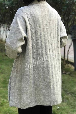 Saç Örgülü Triko Hırka