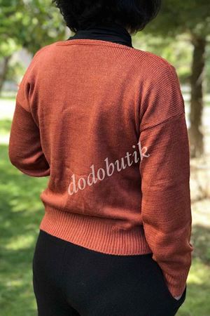 Çiçek Desenli Triko Hırka