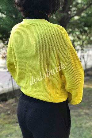 Balon Kol Triko Hırka