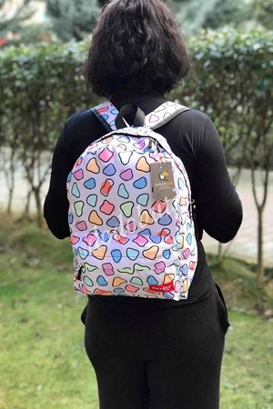 Renkli Desenli Sırt Çantası
