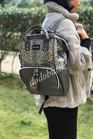 Gri Leoparlı Bebek Çantası