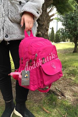 Suya Dyanıklı Ara Boy Sırt Çantası Pembe 8317