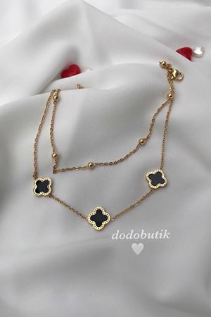 Üçlü Siyah Uç Çelik Halhal DHÇ6623