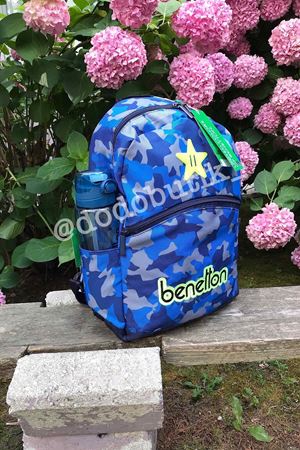 Benetton Mavi Okul Çantası