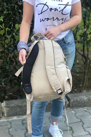 Suya Dayanıklı Sırt Çantası Krem 12C