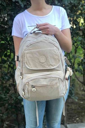 Suya Dayanıklı Sırt Çantası Krem 12C