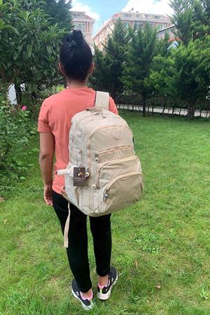 Büyük Boy Krem Sırt Çantası 8C