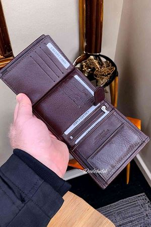 Kahverengi Hakiki Deri Klasik Cüzdan DD02 