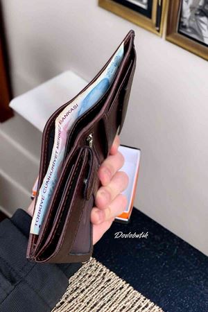 Kahverengi Hakiki Deri Klasik Cüzdan DD02 