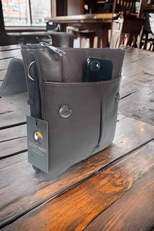 Kahverengi Hakiki Deri Erkek Postacı Çantası DDA21